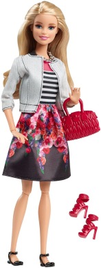 Barbie, Стиль, Белый жакет и черная юбка с принтом